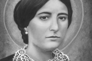 św. Zelia Martin Biało-czarne zbliżenie na twarz św. Zelii Martin