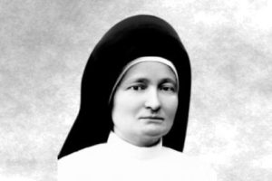 Biało-czarny portret bł. Imeldy od Jezusa w Hostii