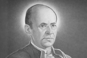 Czarno-biały portret świętego Faustyna Mígueza, hiszpańskiego kapłana, uczonego i wychowawcy