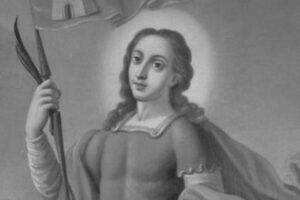 św. Gabin z Sardynii Św. Gabin z Sardynii portret biało-czarny
