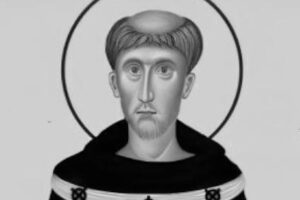 św. Palladiusz biało-czarny portret