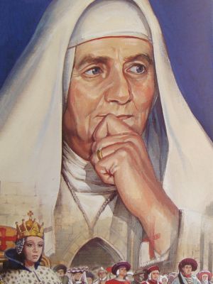 Współczesne przedstawienie zamyślonej św. Beatrycze de Silva Meneses.
