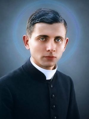 Portret bł. Władysława Mączkowskiego, kapłana i męczennika Dachau.