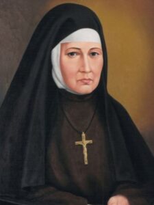 Błogosławiona Maria Angela Truszkowska przedstawiona na portrecie w stroju zakonnym.